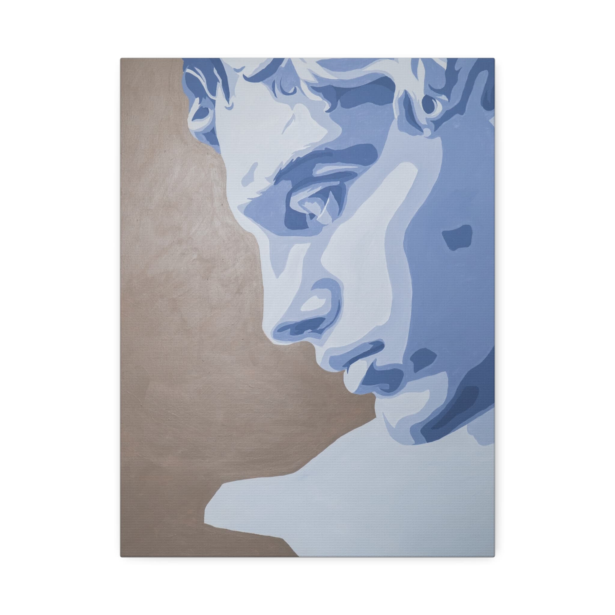 Stoic Blue shown as a canvas print
